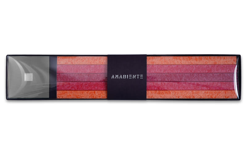 Vierkante Kaarsen met Houder Geschenkset Rood