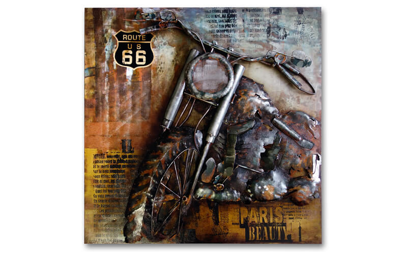 Metalen Schilderij 3D Motor-Route66 Gave Specials