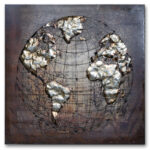 Metalen Schilderij 3D Wereldbol Gave Specials | Kadeloo