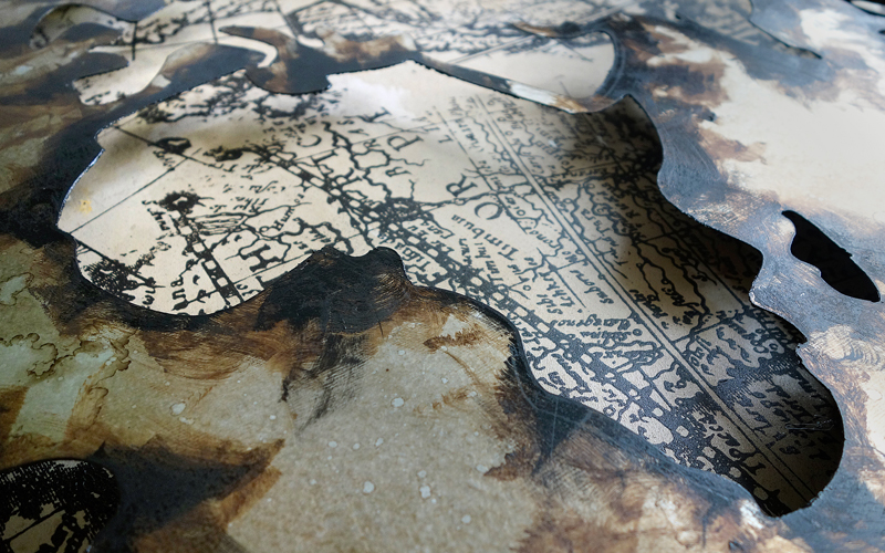 Metalen Schilderij 3D Kaart-van-de-Wereld Gave Specials