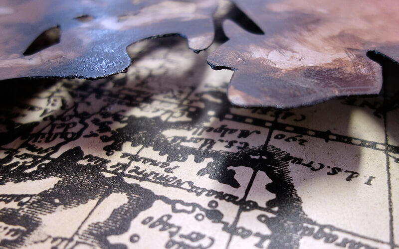 Metalen Schilderij 3D Kaart-van-de-Wereld Gave Specials
