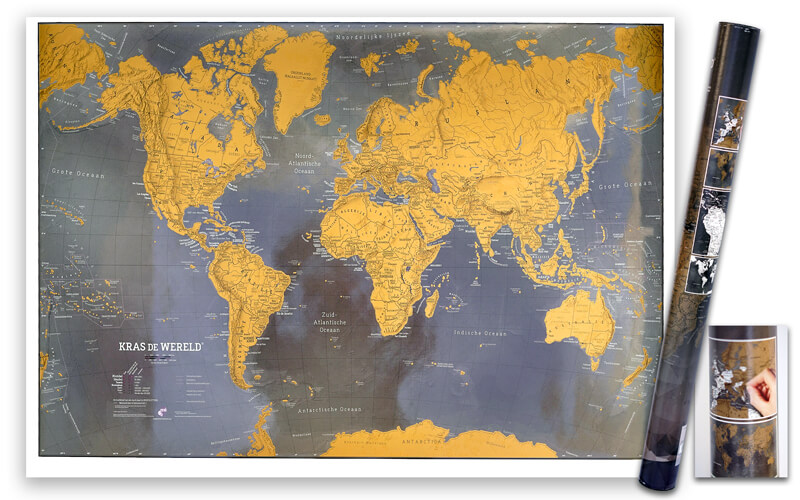 Wereldkaart om te Krassen (84 x 59cm)