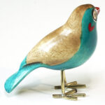 Houten vogel miniatuur Blauwfazantje | Kadeloo