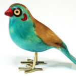Houten vogel miniatuur Blauwfazantje | Kadeloo