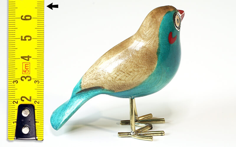 Houten vogel miniatuur Blauwfazantje