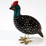 Houten vogel miniatuur Parelhoender | Kadeloo