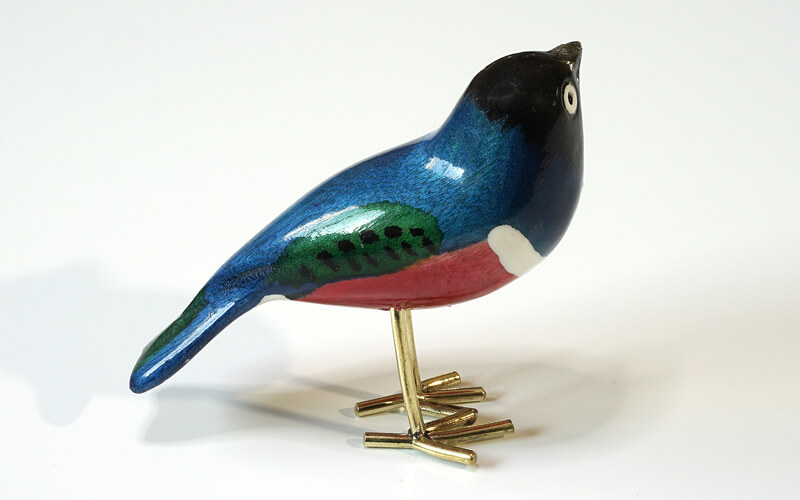 Houten vogel miniatuur 3kleur-Glansspreeuw