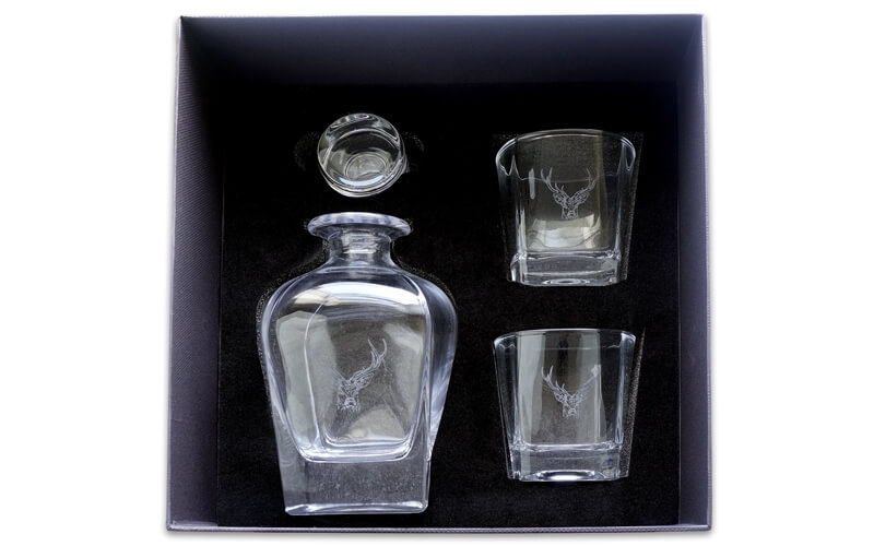 Whisky Karaf en Glas Edelhert Selbrae House