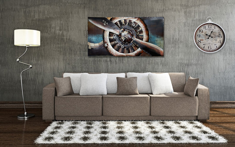 Metalen Schilderij 3D Vliegtuig-Propeller Gave Specials