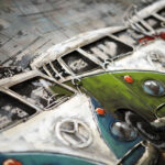Metalen Schilderij 3D VW Busjes Gave Specials | Kadeloo