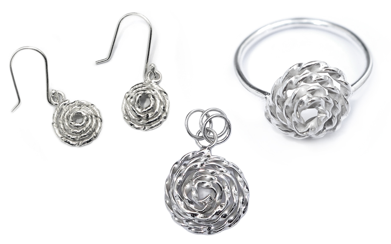 Zilveren Sieraden set Rosa