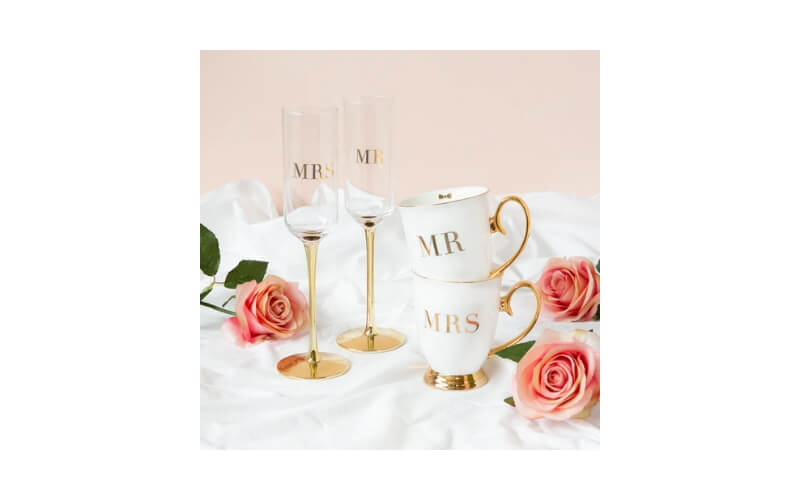 Champagneglazen MRS-MR 24kr. Goud Christina-Re